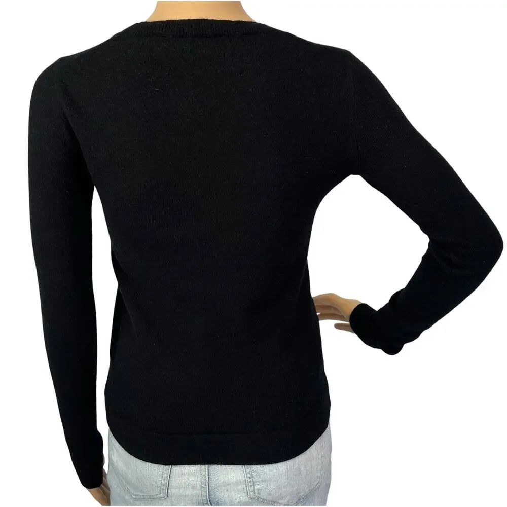 J. Crew Cotton Wool Blend Teddie Sweater Black F5199 Size XS